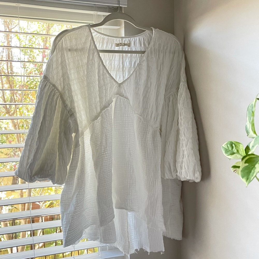 Free People Flower Power top in white